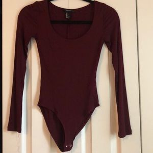 Maroon Forever 21 bodysuit